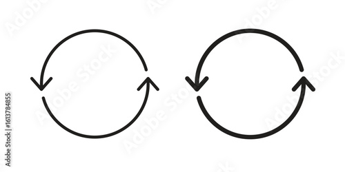 Recurring icon vector editable. black vectors set