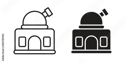 Planetarium icon vector editable. black vectors set