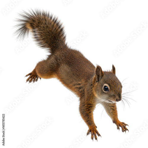 red squirrel on a white background