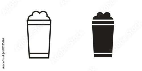 Pint of beer icon vector editable. black vectors set