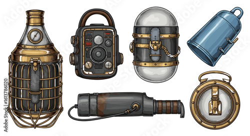 Steampunk Device Collection: An Assortment of Victorian-Inspired Gadgets and Inventions