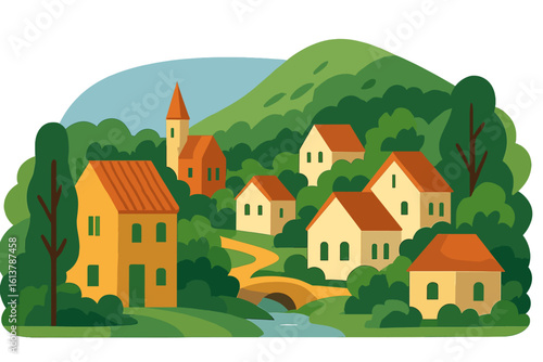 Retro tourism poster featuring a German landscape with the headline Waldshut-Tiengen in Baden-Württemberg