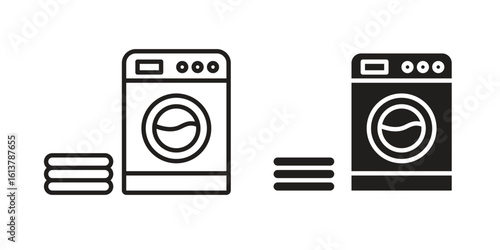 Laundry icon vector editable. black vectors set