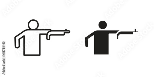 Hunter icon vector editable. black vectors set