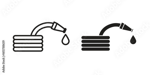 Hose icon vector editable. black vectors set