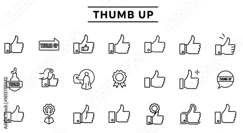 Solid Black Thumb Up Icons: Like, Approval, and Positive Feedback Symbols