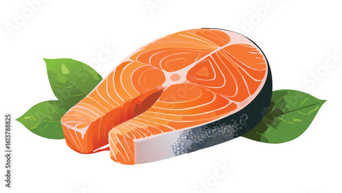Fresh Salmon Slices: A Detailed and Realistic Presentation of Fresh, High-Quality Salmon Fillets, Perfect for Food and Culinary Themes.