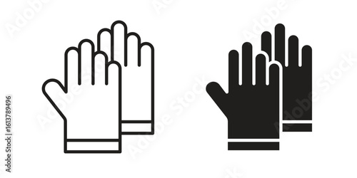Gloves icon vector editable. black vectors set