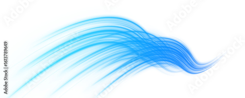 Light waves twirl and blow in flowing liquid motion with cool blue sprays. Neon glow and dynamic streaks blend with abstract curves and sparkling effects, creating fast and modern energy visuals.