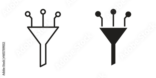 Funneling data icon vector editable. black vectors set