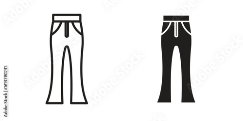 Flare pants icon vector editable. black vectors set
