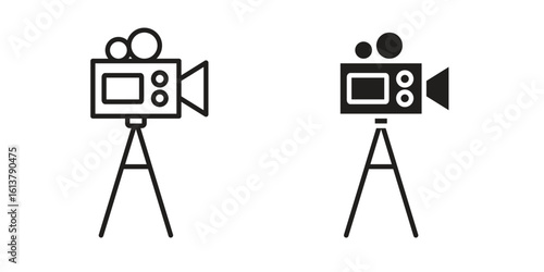 Film making icon vector editable. black vectors set
