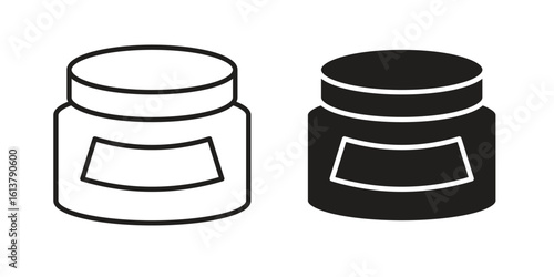 Facial cream icon vector editable. black vectors set