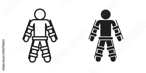Exoskeleton icon vector editable. black vectors set