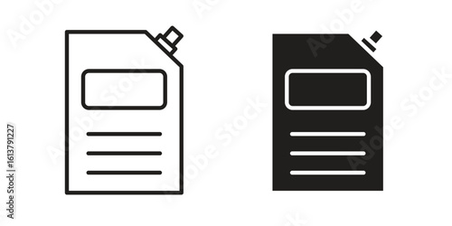 Doy pack pouch icon vector editable. black vectors set