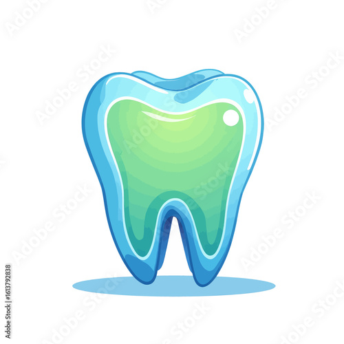 Blue Tooth Illustration with Transparent Background, Dental Health Design Element