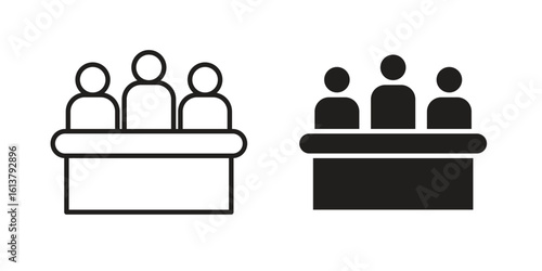 Committee icon vector editable. black vectors set