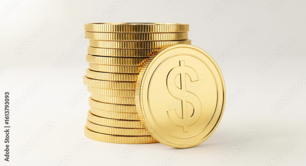 Golden coins stack finance investment wealth savings money currency dollar cash business income rich Golden coins stack finance investment wealth savings money currency dollar cash business income rich