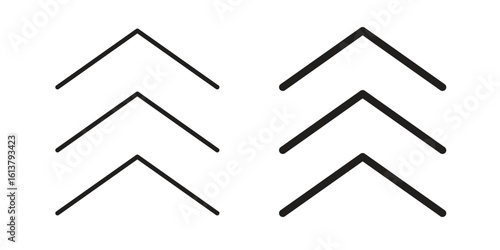 Chevrons icon vector editable. black vectors set