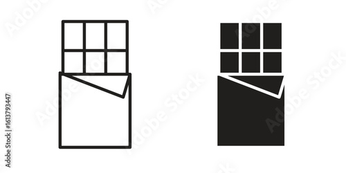 Chocolate icon vector editable. black vectors set