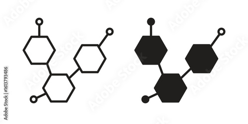 Chemical content icon vector editable. black vectors set
