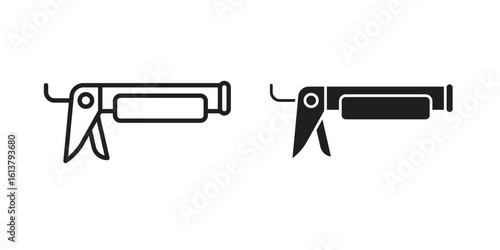 Caulk gun icon vector editable. black vectors set