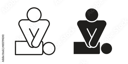 CPR icon vector editable. black vectors set