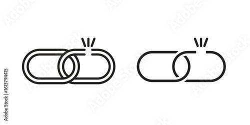 Broken link icon vector editable. black vectors set