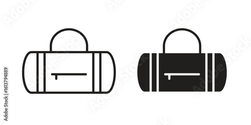 Barrel handbag icon vector editable. black vectors set