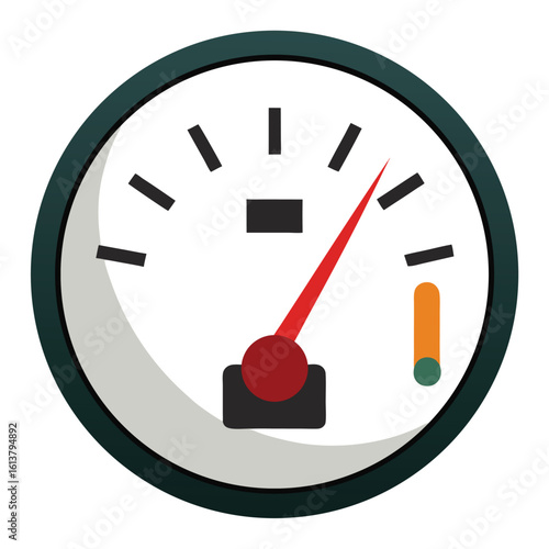 fuel gauge on white background