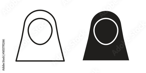 Arab woman icon vector editable. black vectors set