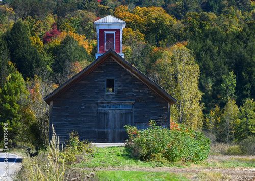 Wall Mural New England Barn in Curve of Road