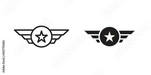 Air force icon vector editable. black vectors set