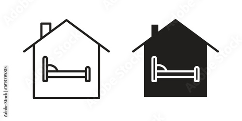 Accommodation icon vector editable. black vectors set
