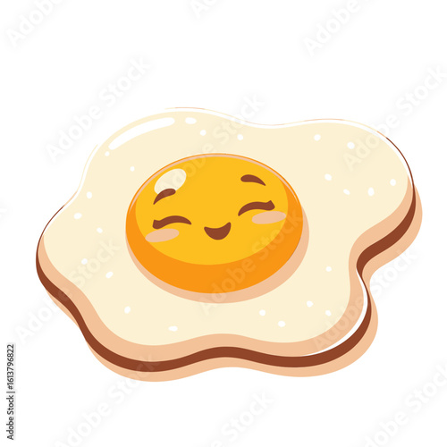 Happy Sunshiny Egg on Transparent Background, Whimsical Illustrative Asset