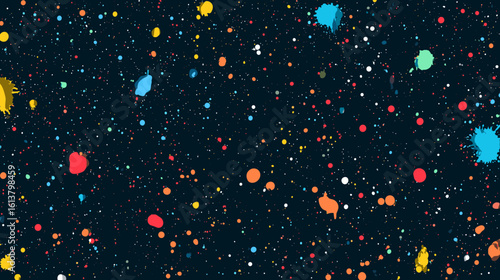 Colorful splash pattern on dark background in abstract style  