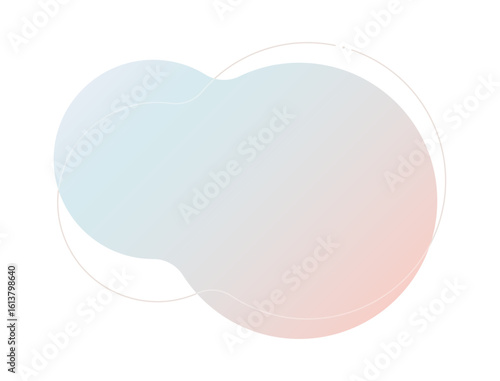 水色とピンクのグラデーションのシンプルで抽象的な液体シェイプと線 - おしゃれな背景や装飾 - Blob