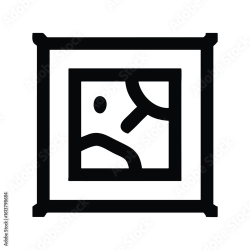 Picture frame with landscape icon