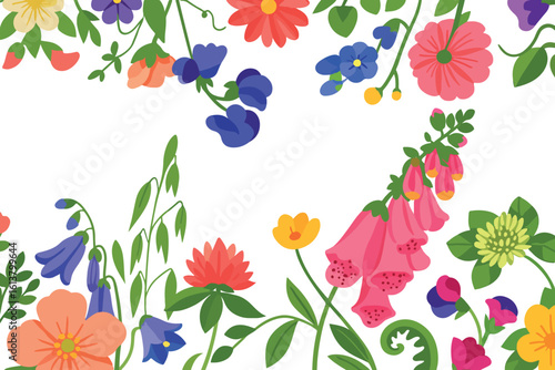 set of spring flowers. Vector
