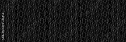 horizontal seamless white blended triangle pattern on black for design and background.