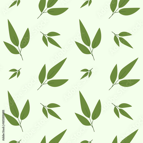 seamless pattern with green leaves