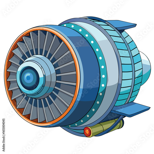 jet engine on white background