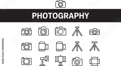 Camera Icons Photography and Tripod Collection