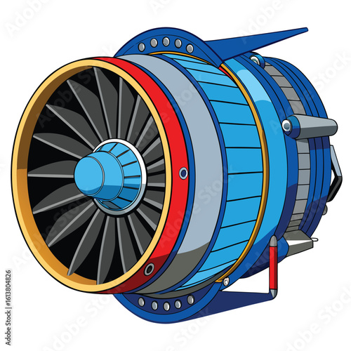 jet engine on white background