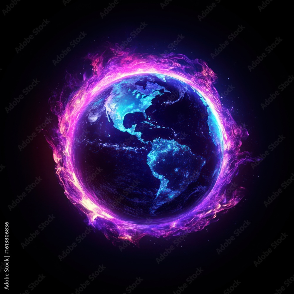 Obraz premium Fiery glowing Earth