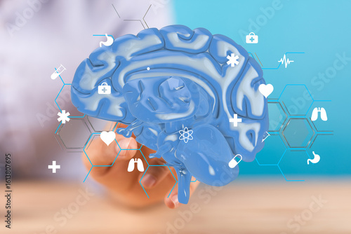 3D brain model with medical...