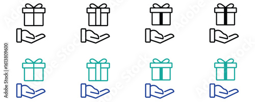 Hand presenting a decorated present box with bow. Symbolizes generosity, love, and festive occasions.