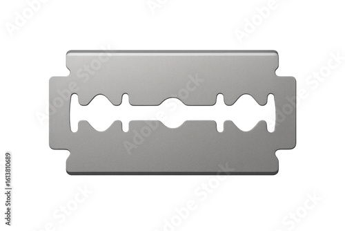 Classic double edge razor blade on transparent background