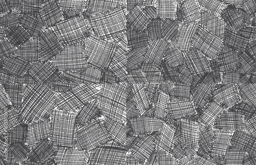 Ink strokes vector effect seamless pattern. Crosshatch pattern texture set. Hand drawn pencil line. Organic shape collection. Seamless pattern sketch vector illustration.