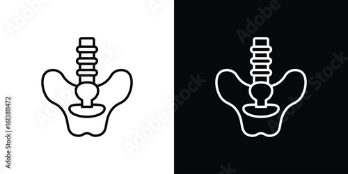 Pelvis icon in line shapes, thin line design vector illustration